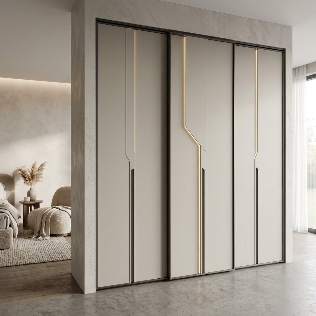 Современный встроенный шкаф-купе с LED