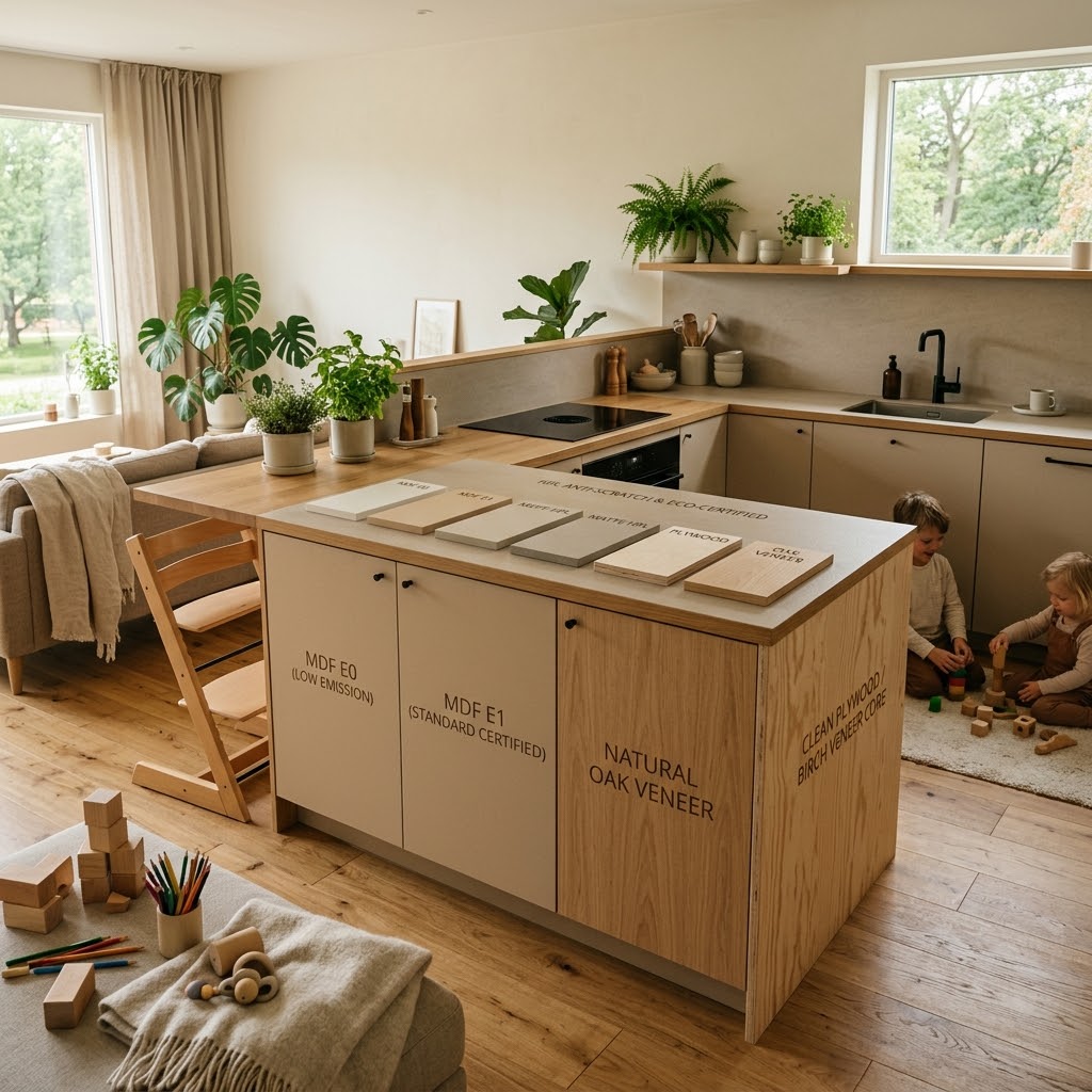 Экологичные материалы 2026: чем отличаются МДФ E0/E1, фанера, шпон и HPL — и что выбрать для дома с детьми