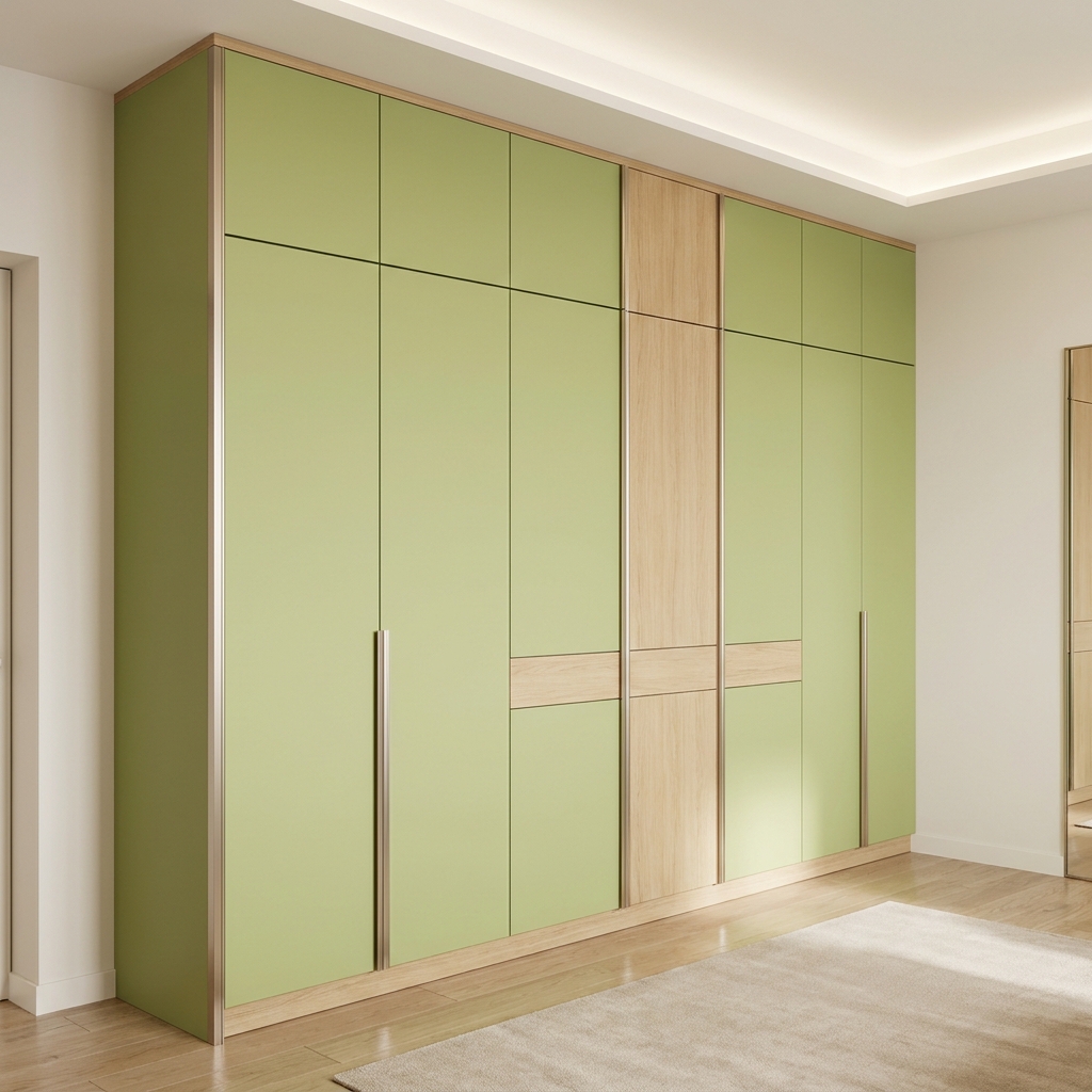 Шкаф до потолка Зелёный лимон (арт. U630 ST9), Egger